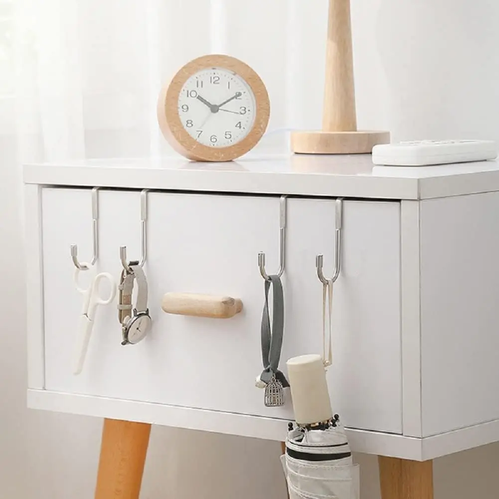 Factory  Over-The-Door Heavy-Duty 304 Stainless Steel Double S-Shaped Hook Holder Hanger Metal Free Punching Door Bracket