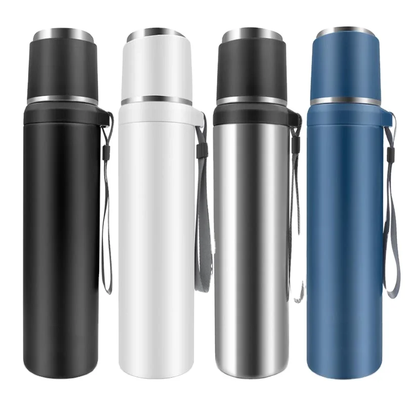 1000 ml Large capacity stylish convenient  stainless steel travel vacuum cup with rope