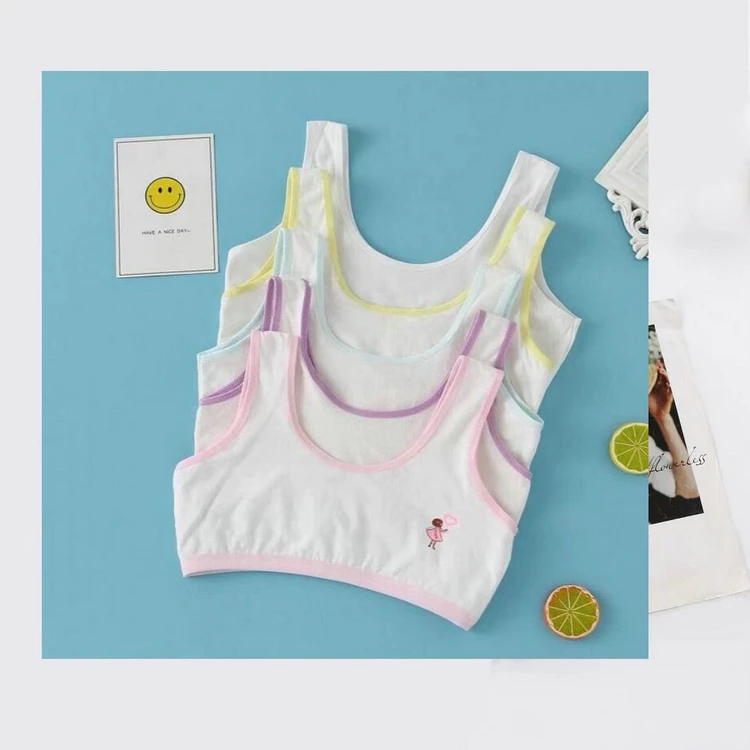 0.58 Dollars Model ZYY006 Size M-L Tank Top Cotton Removable Cups Workout Exercise Fitness Girls Teenage Bra With Colors