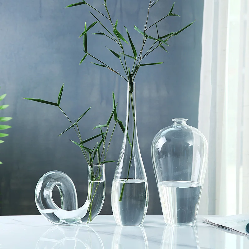 Wholesale Customized Home Vase Decoration Japanese Zen glass bottle narrow mouth Small glass vase
