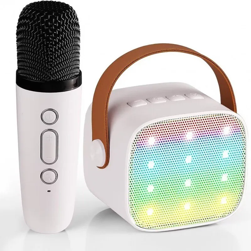 Portable audio sound box Player system With Double amplifier Wireless Microphones Party ktv bt Speakers Mini Karaoker For Kids