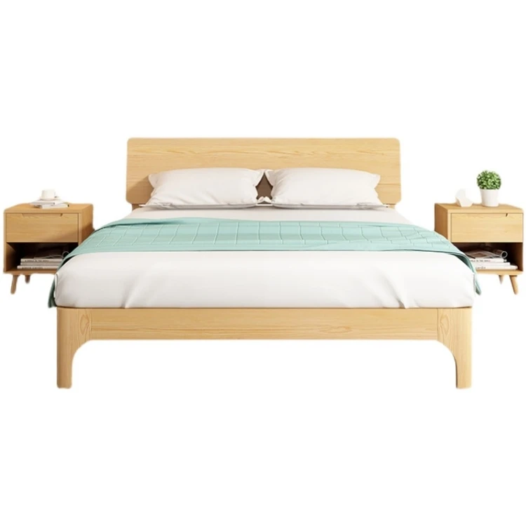 Factory Hot Sales Modern Style Durable Solid Wood Pine Six-foot Double Storage Bed