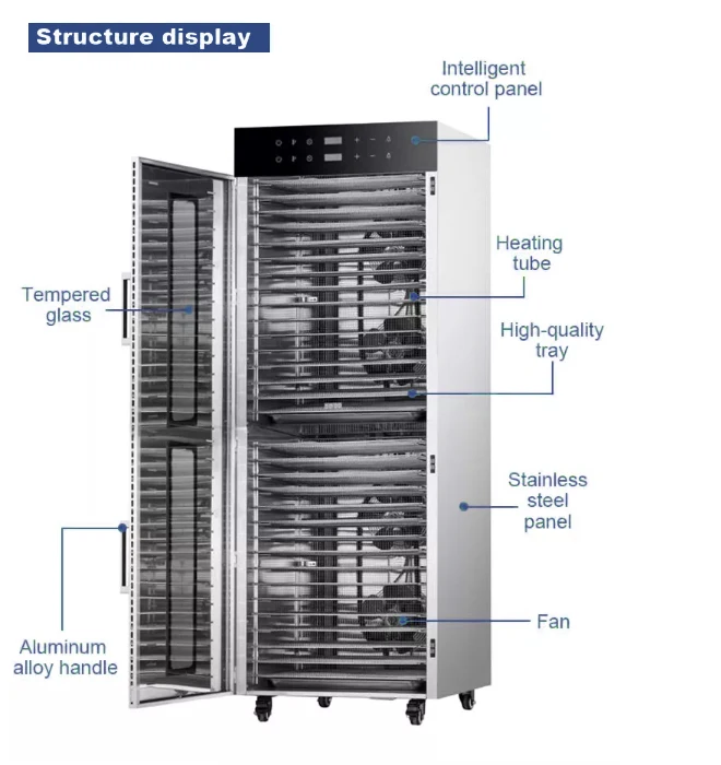 Stainless Steel Commercial Food mushroom  Beef Dryer Dried Meat Dry Fruit Industry Jerky dehydrator Dehydrate Machine for Sale