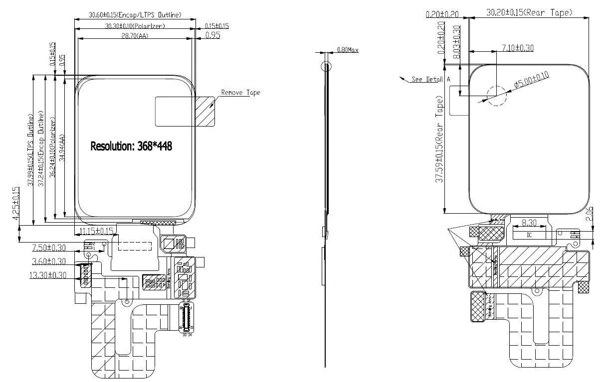 
1.78 inch Amoled Display Custom lcd for oled 