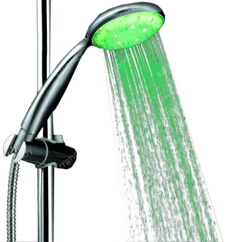 7 Colors Fading  LED WATER BATHROOM SHOWER HEAD 7 Color LED Shower Faucet