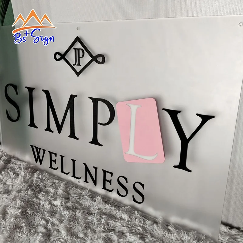 BS+ Custom Beauty Salon Logo Sign Indoor Signage Acrylic Wall Logo Shop Brand Name Sign Board