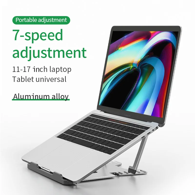 
Ergonomic Flexible Folding Height Adjustable Aluminum Foldable Portable Desktop Laptop Holder Riser Stand 
