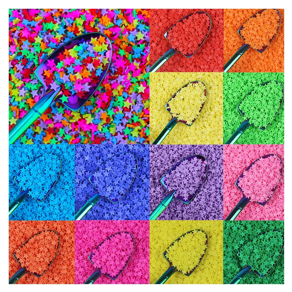 1KG/BAG 5MM Polymer Clay Star Sprinkles Slices Polymer Clay Sprinkles for Slime Crafts Supplies