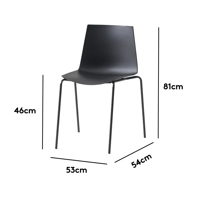 STG Modern Black Backrest Lounge Chair Plastic Library Training Chair Meeting Room Office Chair With Metal Leg