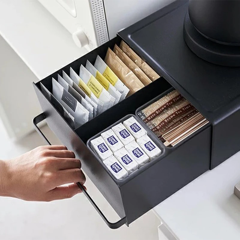 home mesa Metal Spice rack stackable Coffee cup holder stand With handle mug Tea organizer drawers box Appliances storage shelf