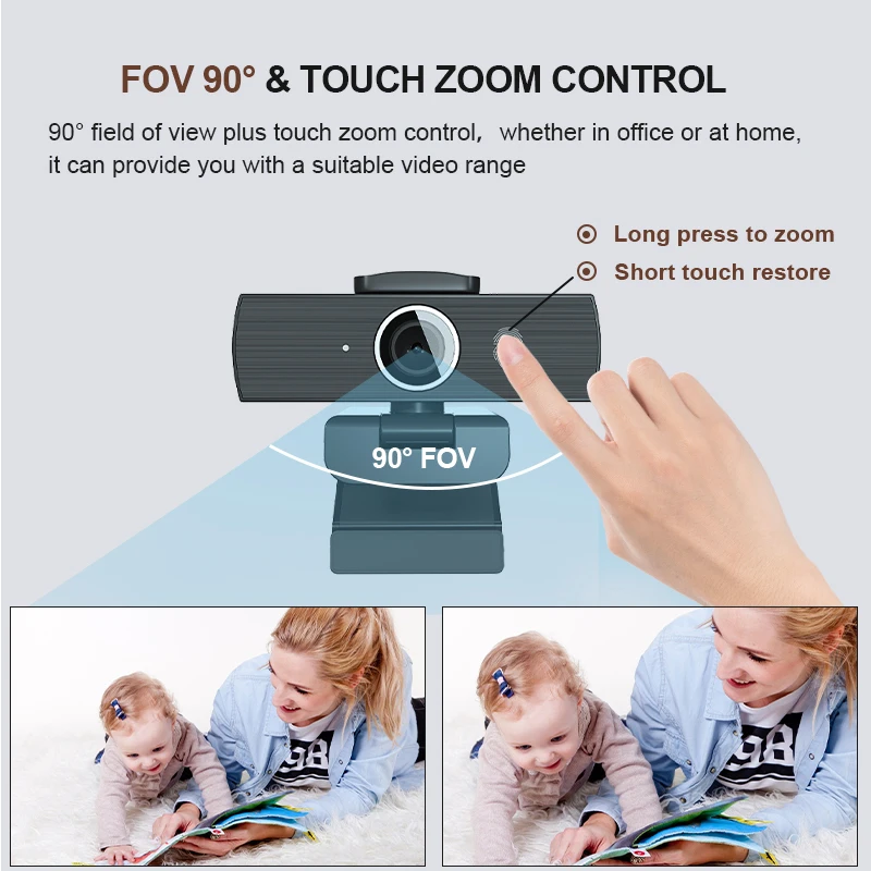Anywii Hot sales 4k webcam camera noise reduction microphone Privacy cover 8X digital zoom conference uhd web