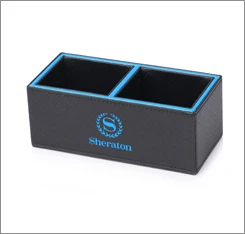
office folder service directory holder ,black &blue faux leather cover holder for 5-star hotel, restaurant, villa guest room 