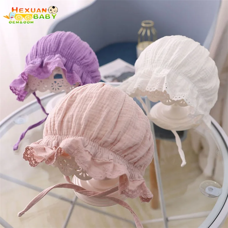 Wholesale Custom Logo Girls Cotton Hats Pure Color Baby Hat Unique Design Bucket Hat For Baby