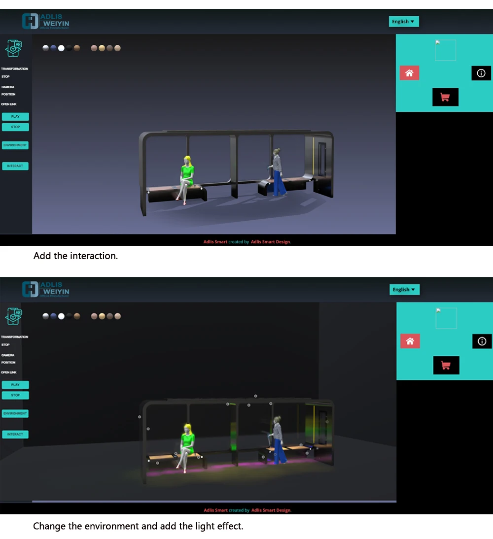 High Quality Stainless Steel Solar Power Modern Style Bus Station Multi Functional Bus Stop Shelter