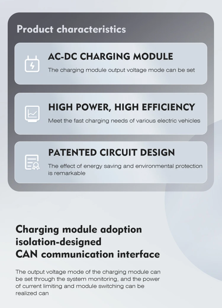 V2G EV Charger Station Components 40kw Module High Power Supply AC DC Charger Rectifier support 4G OCPP1.6J.Protocol