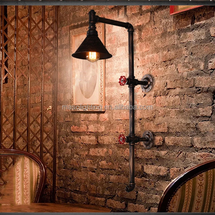 industrial water pipe wall light,wrought iron vintage wall lamp,indoor wall sconce decoration design