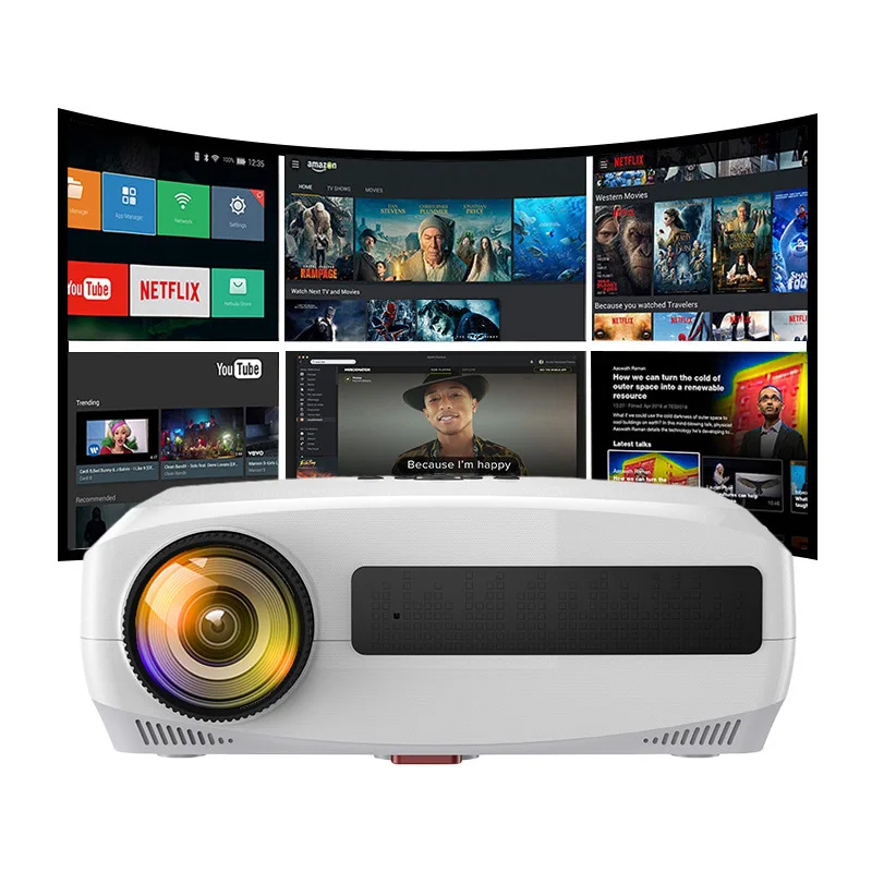 LINEYEE C3 4D Keystone LED Projector 4K Android 10.0 WIFI 1920*1080P Proyector Home Theater 3D Media Video player Game Beamer