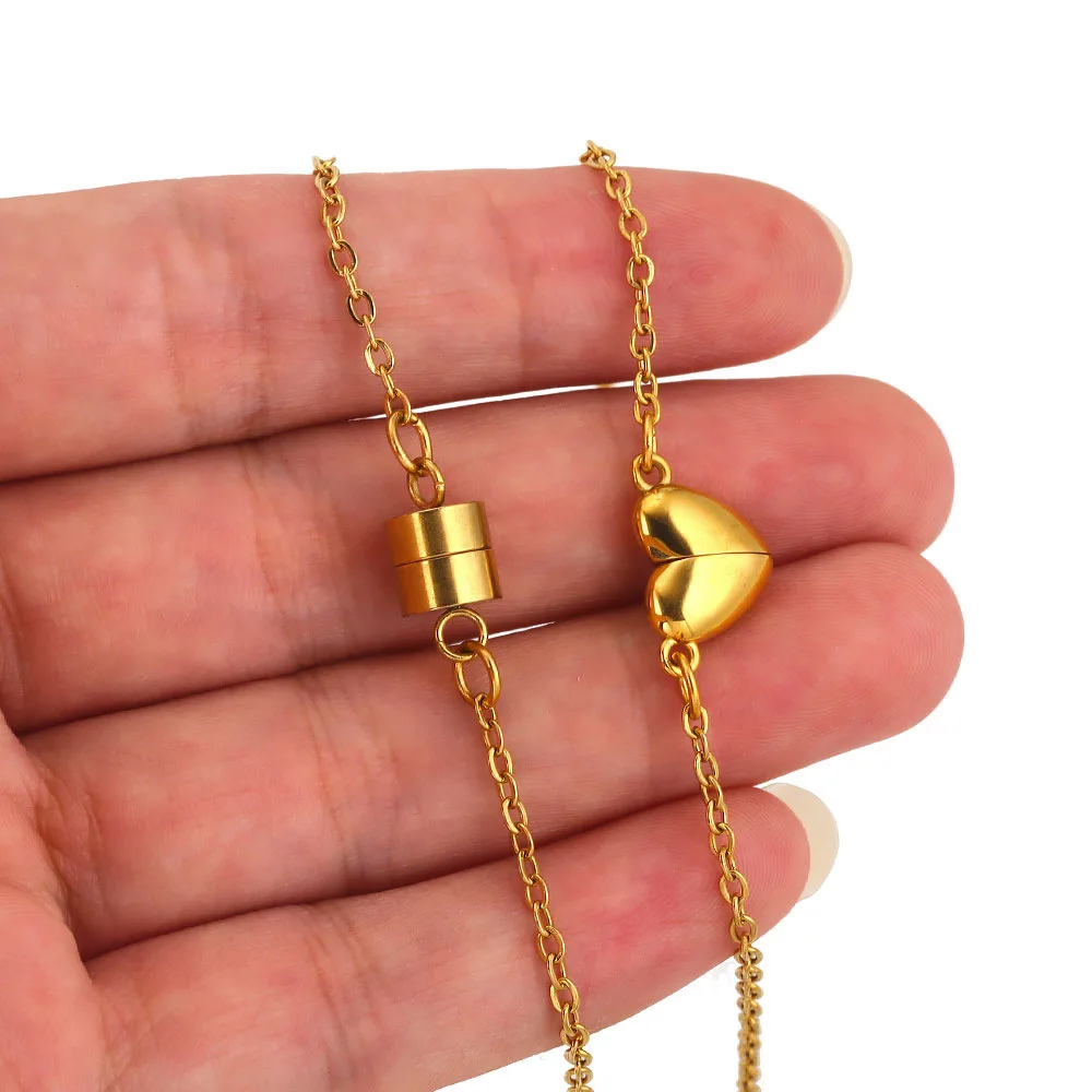 Stainless Steel Strong Magnetic Pendant Magnet Tail Connector Leather Bracelet Jewelry Making Diy Accessories