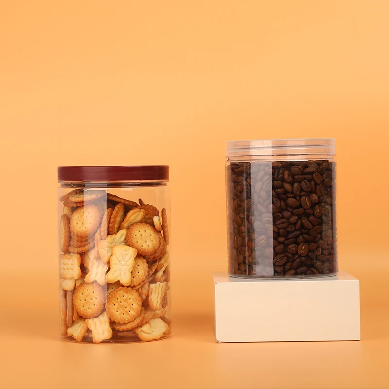 Canada Wholesale Plastic Jars Pet Container Plastic Biodegradable Plastic Jars Food Candy Cookie  Packaging With Customized Lid