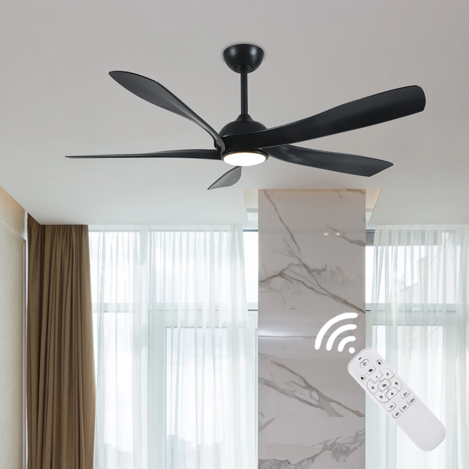 Low Noise Pure Copper Motor Electric Bldc Modern Led Light 56 inch Remote Control Ceiling Fan with led light