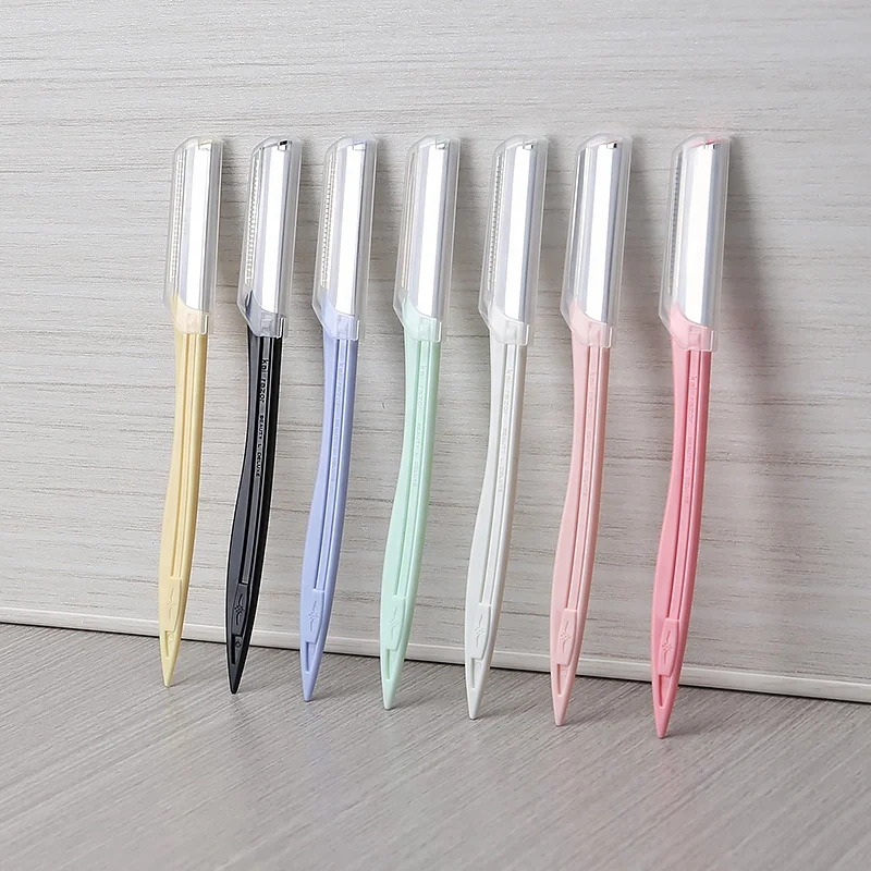 Customized package portable private label eyebrow trimmer razors eyebrow razor and facial razor