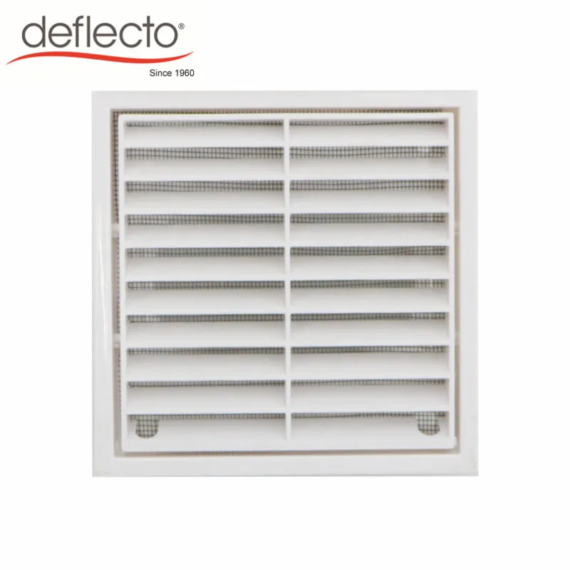 4 Inch 100mm Air Vent ABS Louvred Wall Vent Grille with Flyscreen Cover for Internal Or External Use, Easy Installation