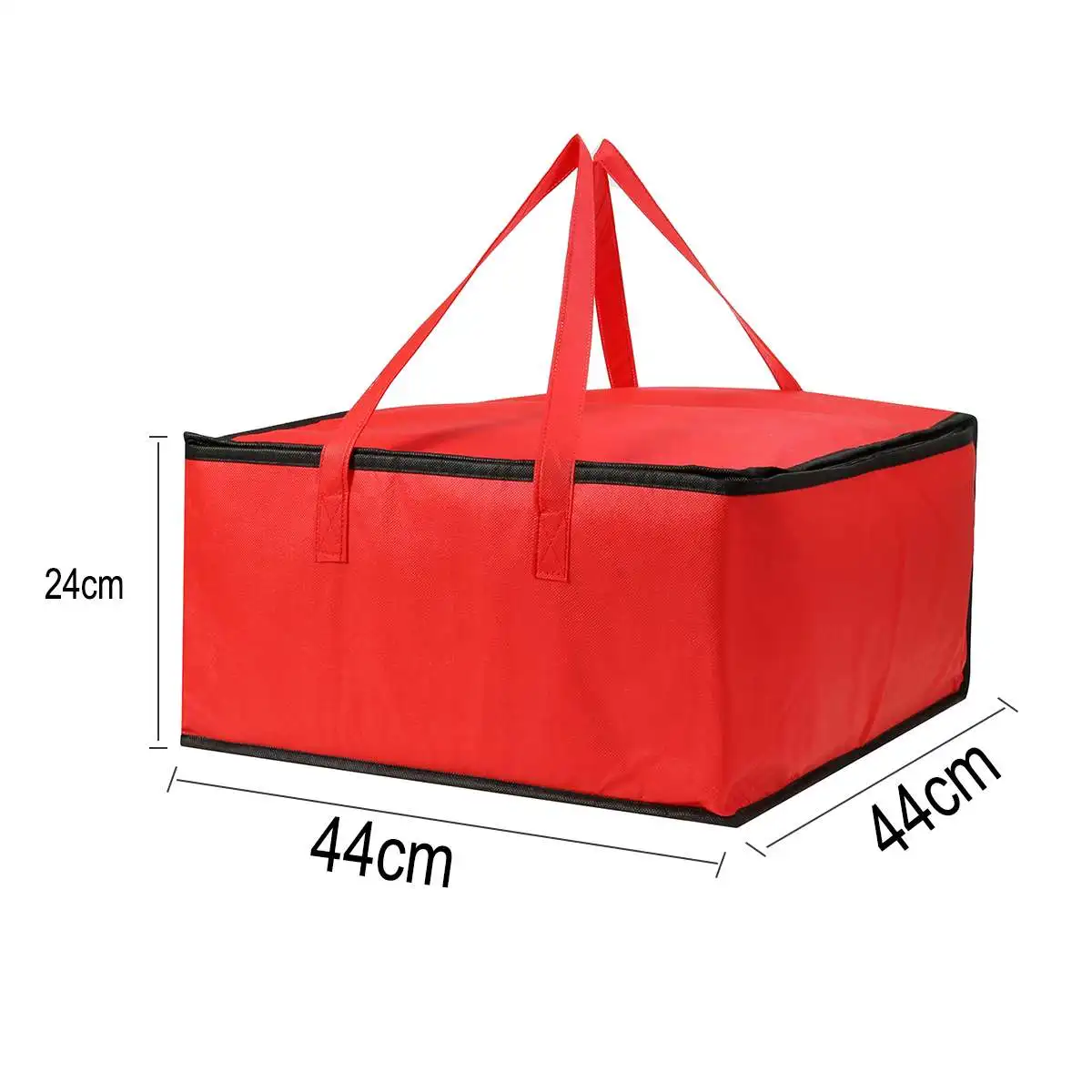 Portable akeaway Red Thermal Cooler Bag Insulated Tote Pizza Bag Delivery Thermal