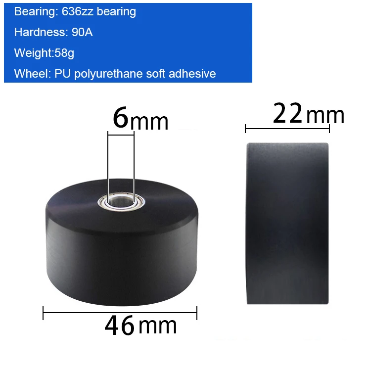 high quality PU soft Silent guide wheel Conveyor belt flat rolling wheel for conveyor belt with bearing