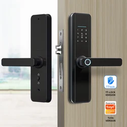 Factory Price electric double sided biometrics digital key password ttlock tuya fingerprint smart door lock