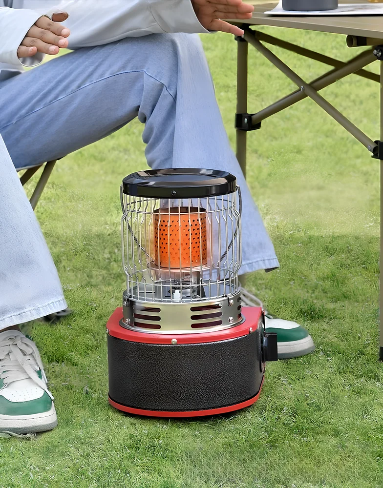 Outdoor warmth with a powerful gas heater, your go-to for camping and more.