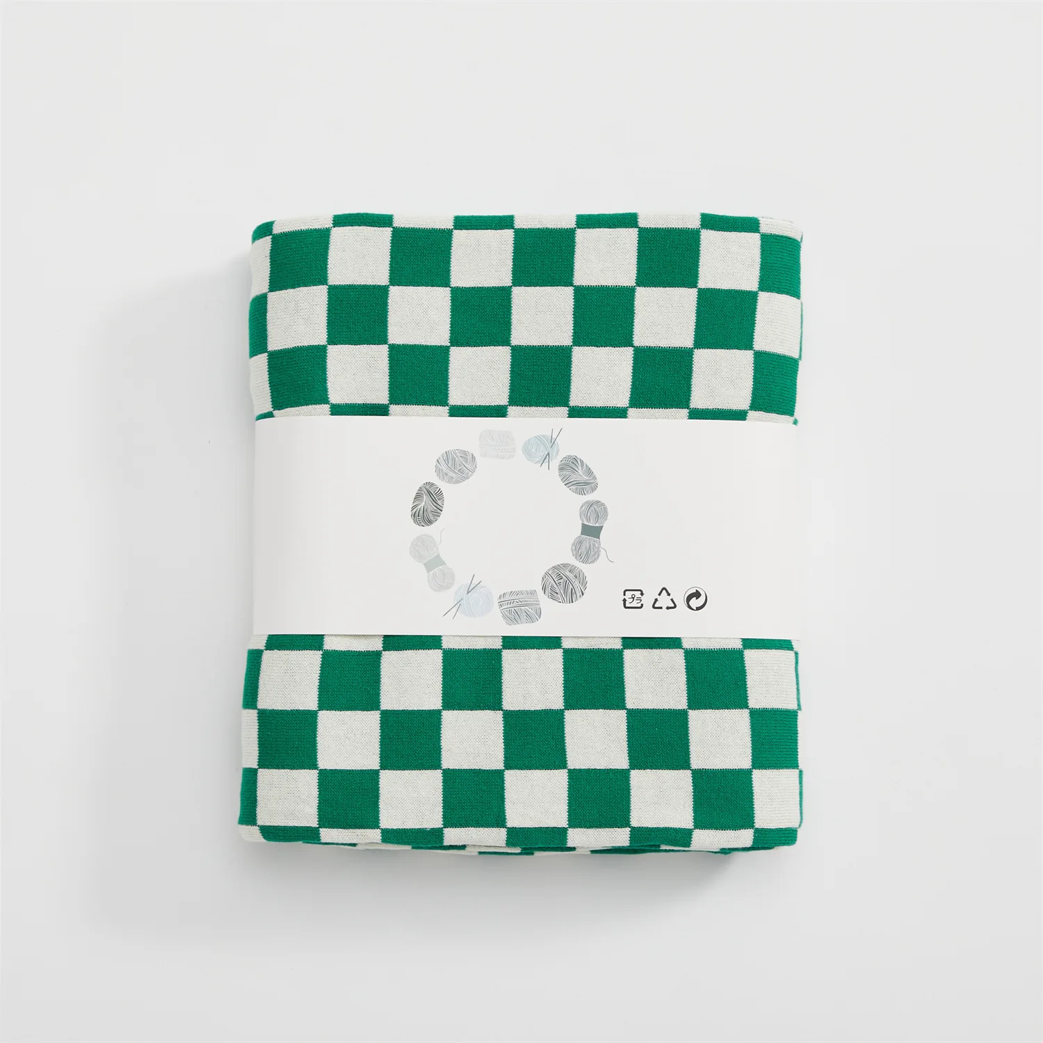 Winter Checkerboard Vintage Design Cashmere Touched Super Soft Thick Warming Knitted Blanket Cover Blanket