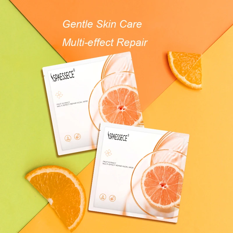 
Natrual Organic Best Brightening Hydrating Fruit Extract Oil Control Silk Disposable Facial Mask Beauty Face Hydration Mask 