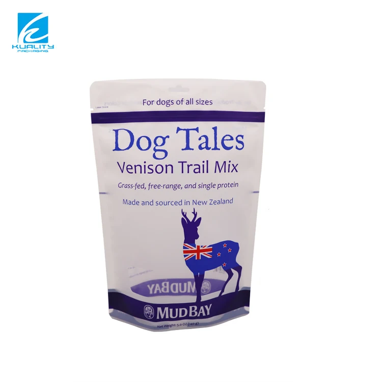 Custom printed plastic aluminum foil stand up pet dog food packaging bag
