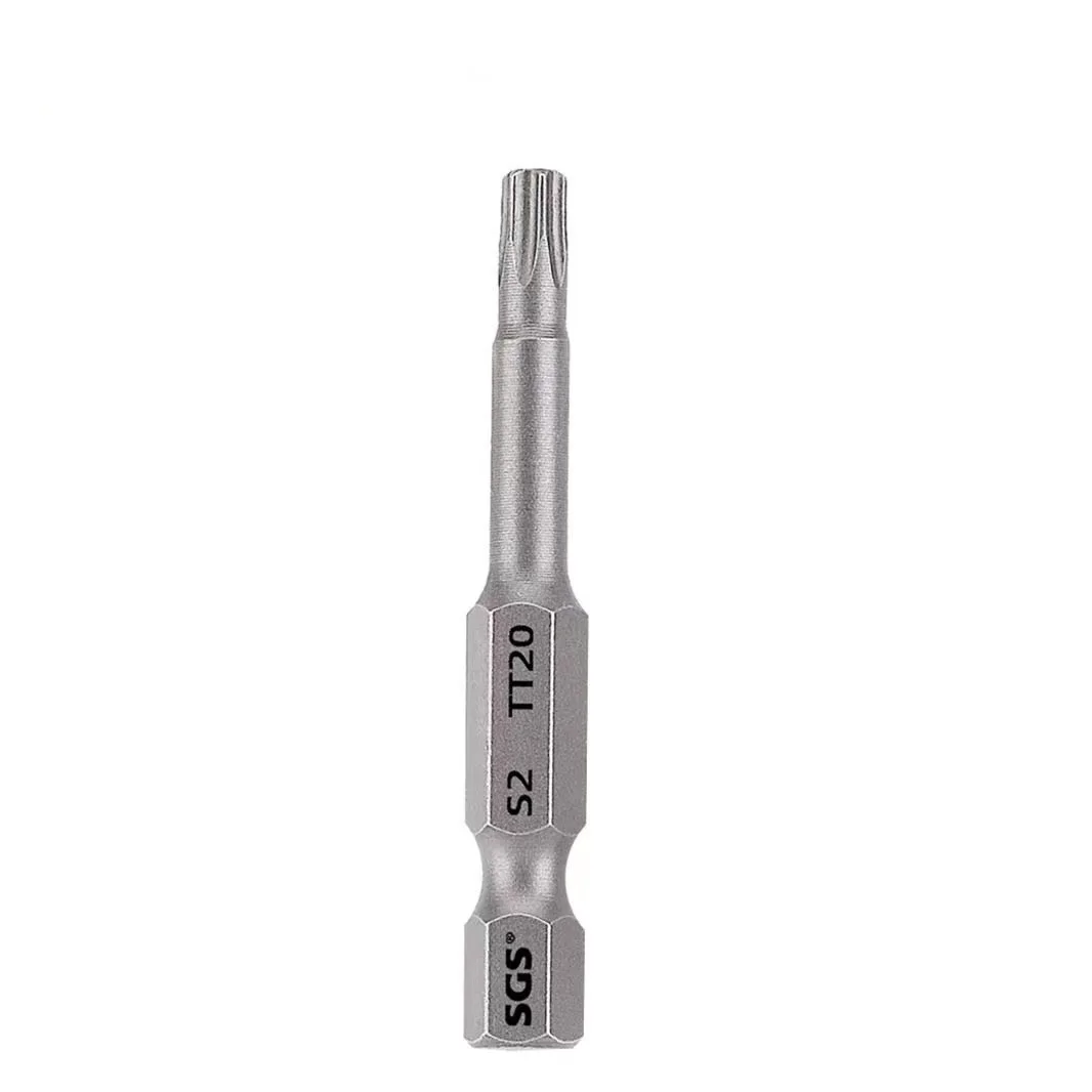 SGS source factory 1/4 Inch Strong Magnetic S2 material 50-150mm Single Head Torx industrial screwdriver bits