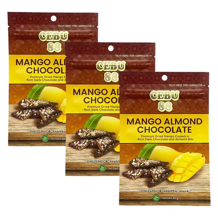 Wholesale Custom Logo Plastic Vacuum Snack Mango Dried Fruit Package Pouch Dry Food Chocolate Mango Packaging Bag
