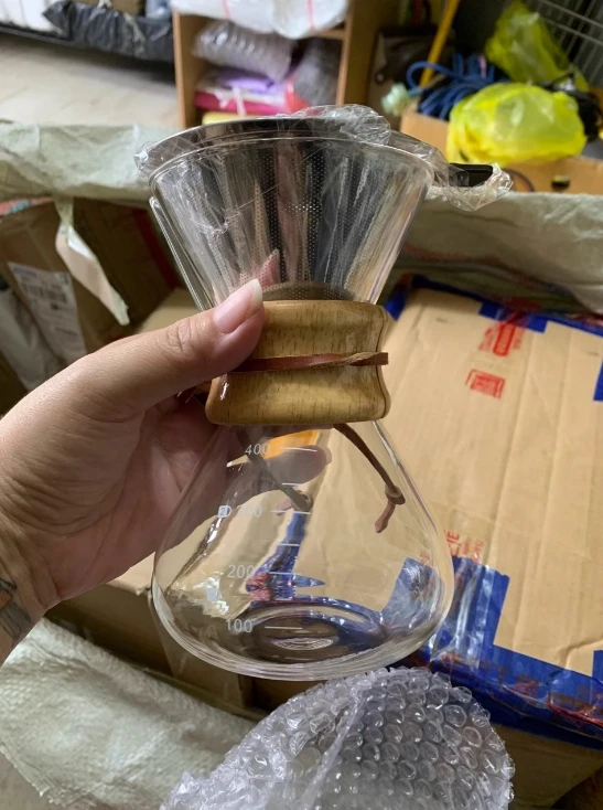 Стеклянная ручная капельная Кофеварка 400 мл термостойкая кофейник ручной работы для кофе