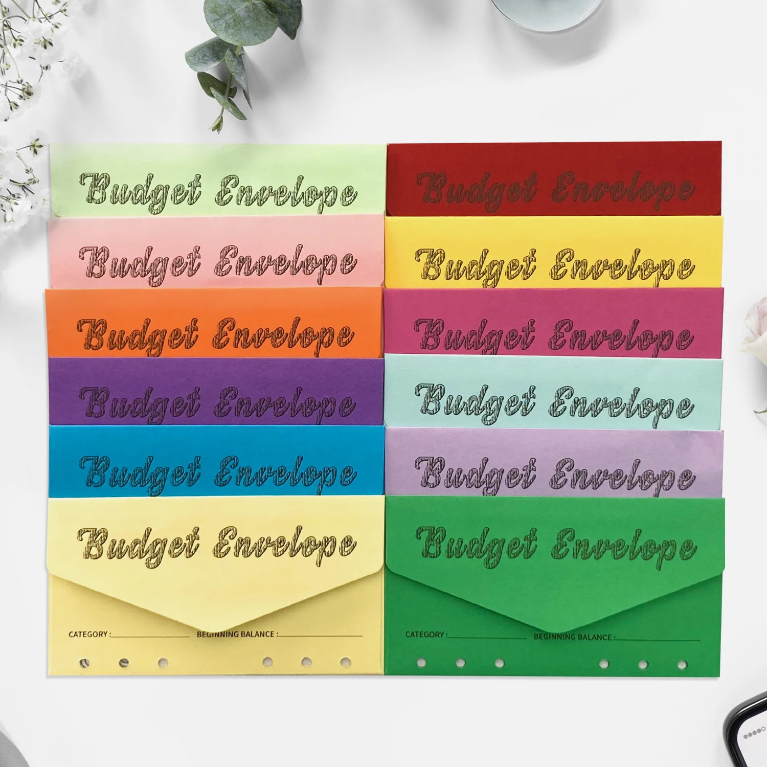 16.4*8.7cm company logo paper colored budget envelope for receipet envelope with holes