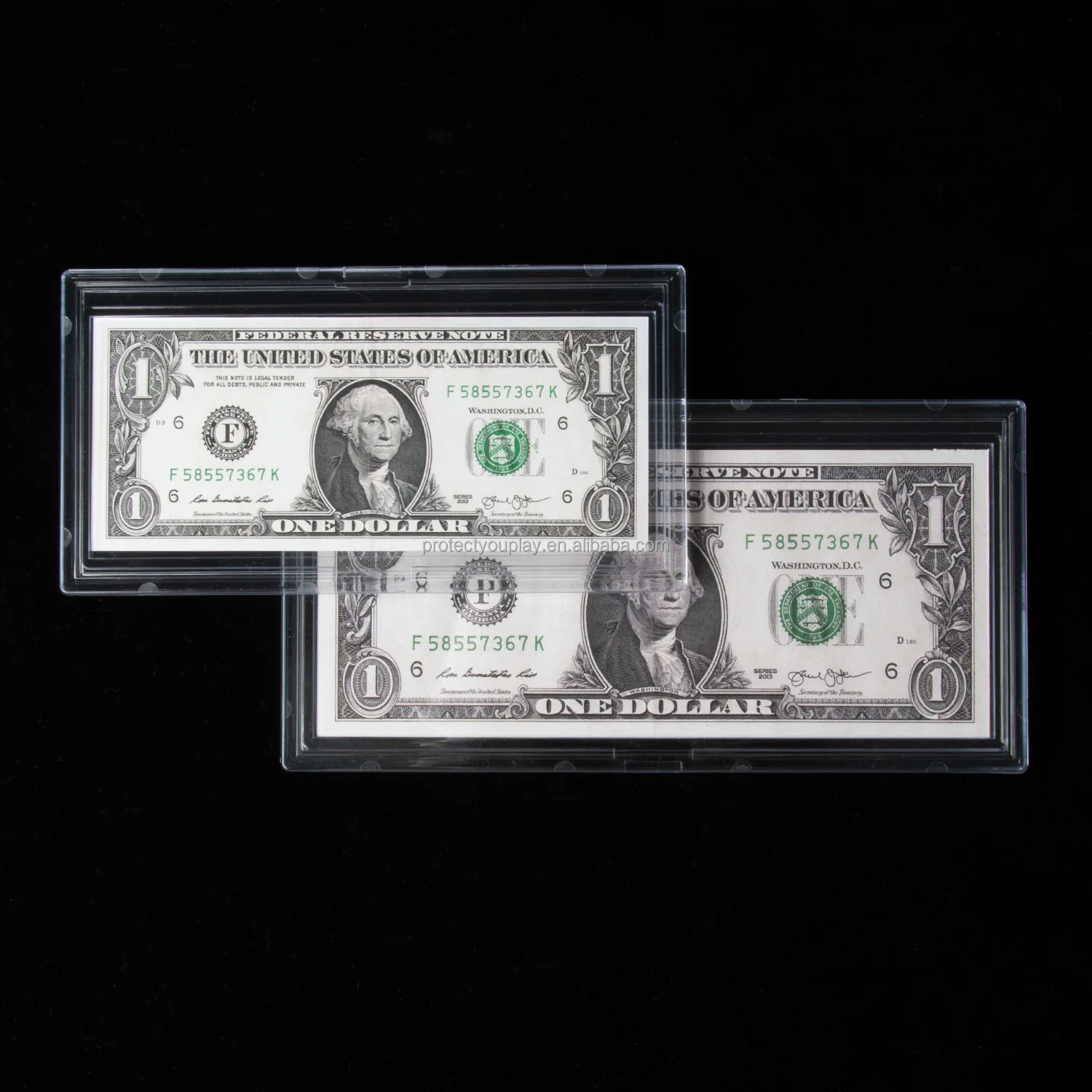 US Regular Bill Deluxe Currency Snaplocks Holders Double-Polished Clear Vinyl Bill Protector Sleeves for Numismatics Collectors