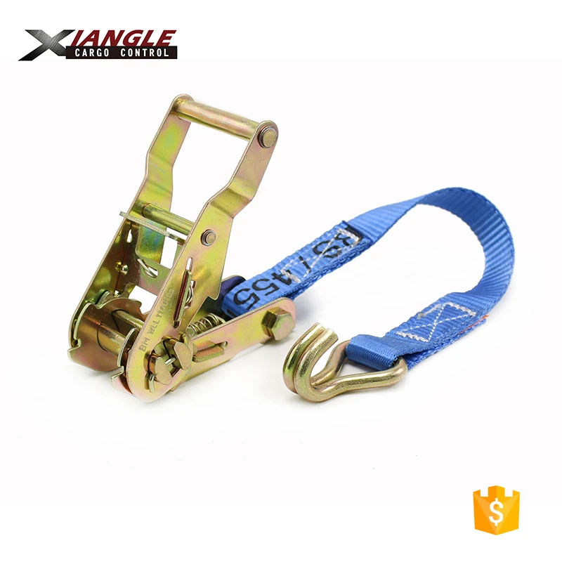 1inch polyester cargo motorcycle ratchet tie down straps with D ring tie down truck ratchet straps pallet lashing strap