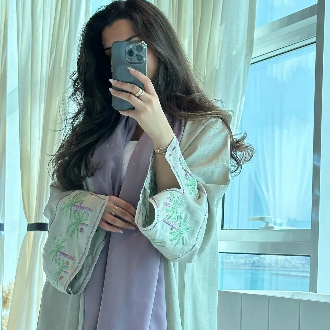 Bicomfort High Quality Elegant Casual Embroidered Abaya Saudi Islamic Clothing New Fashion Modest Open Kimono Cardigan for women