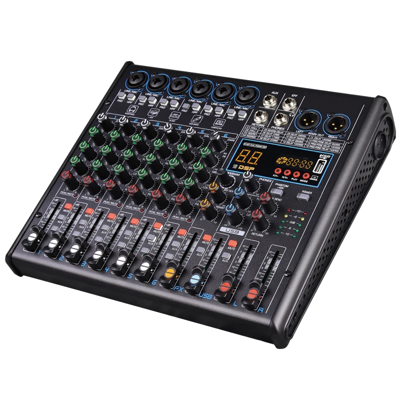 ES600 звукомикшер микрофон 6-канальный эффекты 16 видов DSP смеситель BT