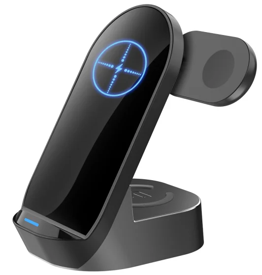 Eco Friendly Customized Logo Qi 15w 3 In 1 Wireless Fast Charger Universal For Iphone And Apple Watch
