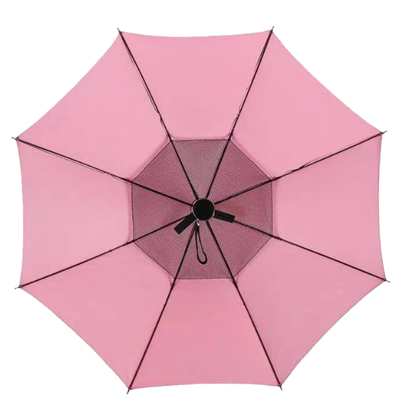 27 Inch Manual Open Promotional Custom Logo Fan Mist Straight Umbrella UV Umbrella with Fan