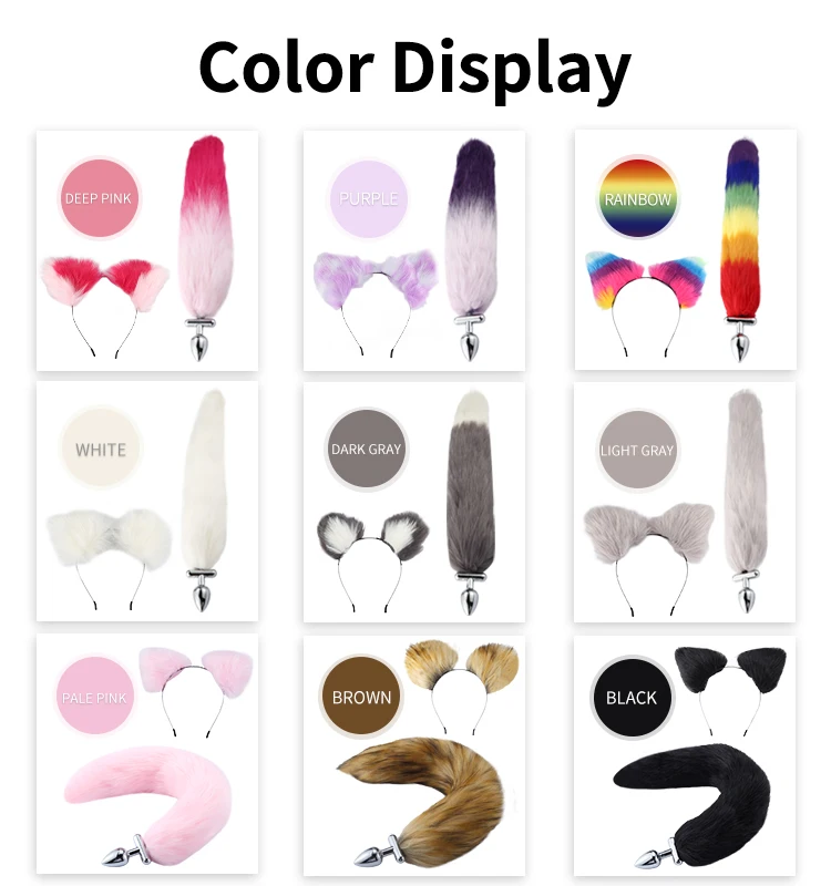 Faux Fur Metal Anal Plug Cat Ear DDLG ABDL Fox Tail Butt Plug