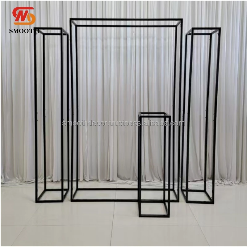 SMOOTH Cheap Price Black Iron Wedding Backdrop Stand Wedding Supplies Metal Arch