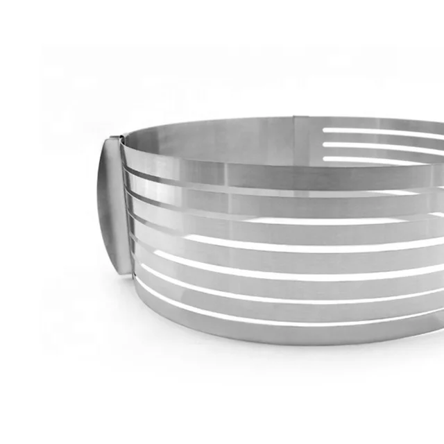 12In Cake Slicer Stainless Steel Adjustable 7 Layered Bread Cutter Ring with Respective Diameter
