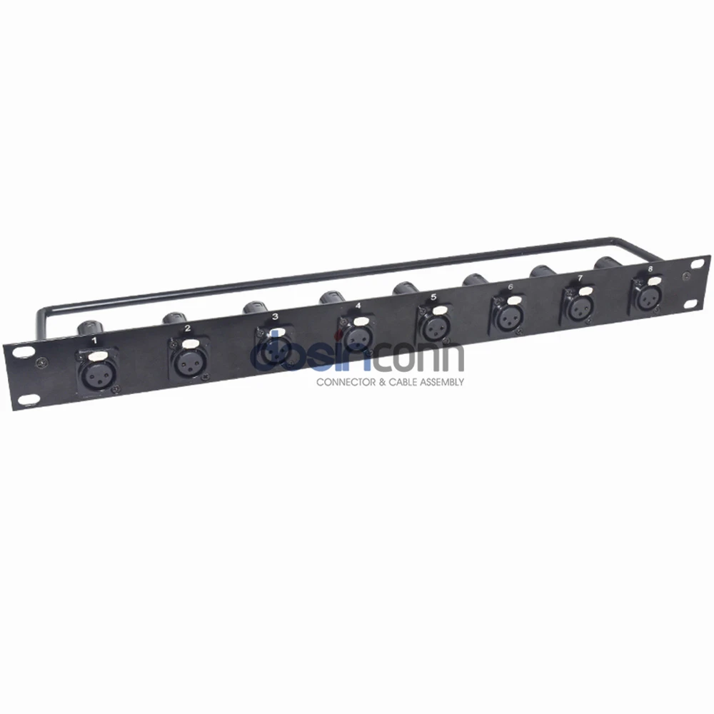 Female XLR Patch Panel 1u 8 Ports for Computer Room