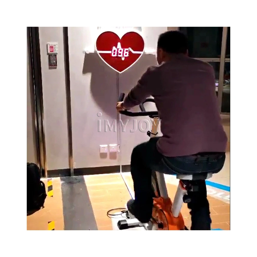 Outdoor indoor electric heart shaped decoration landscape love lighting interactive sports challenge bicycle light games