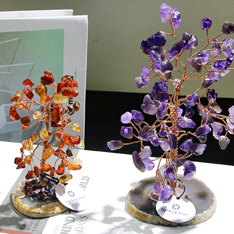 Оптовая продажа, натуральный драгоценный камень фэн-шуй, чакра, драгоценный камень, кристаллическое дерево