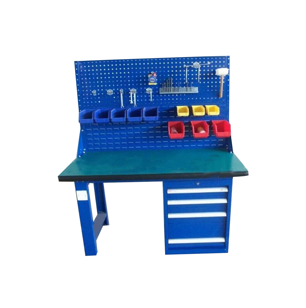 High Quality Heavy Duty Lighting Metal Tool Workbench With 4 Drawers
